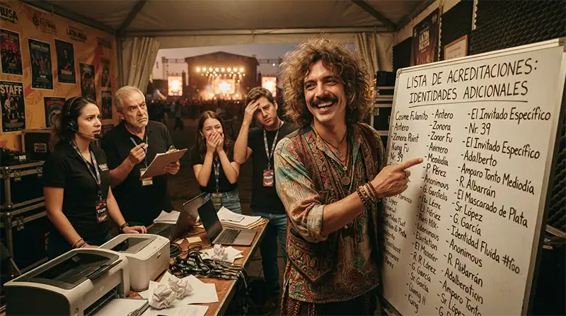 Equipo de producción intentando identificar cuál nombre artístico utilizar para un cantante inspirado en Rubén Albarrán.