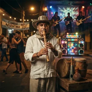 Cumbia historia destacada La historia de la cumbia representada por un músico del Caribe colombiano rodeado de las distintas transformaciones del género en Latinoamérica.