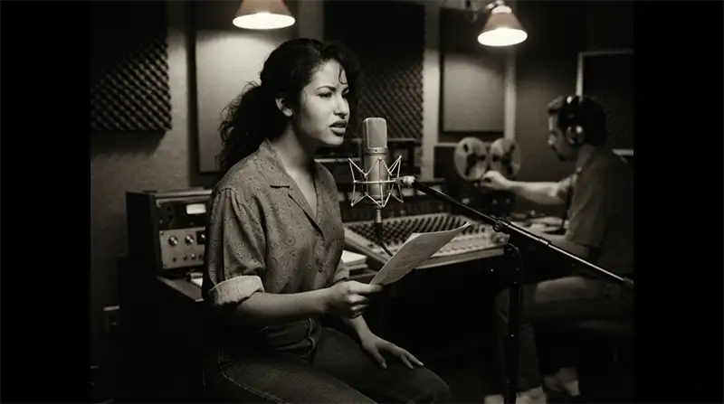Selena Quintanilla en sus inicios musicales durante los años 80.