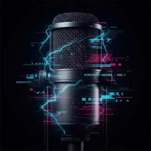 Primer plano de un micrófono de estudio con efectos visuales de distorsión digital en tonos neón, simbolizando la intensidad y el impacto cultural del lanzamiento.
