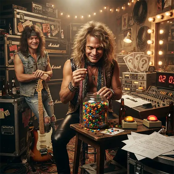 Trivia inspirada en la historia de los M&M's cafés de Van Halen durante una gira de rock.