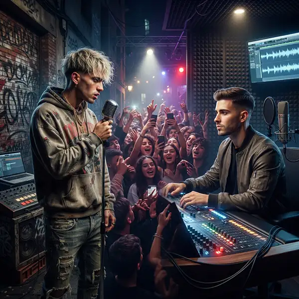 Tres escenas de música urbana representan el debate sobre si el trap español es un género o una etiqueta.