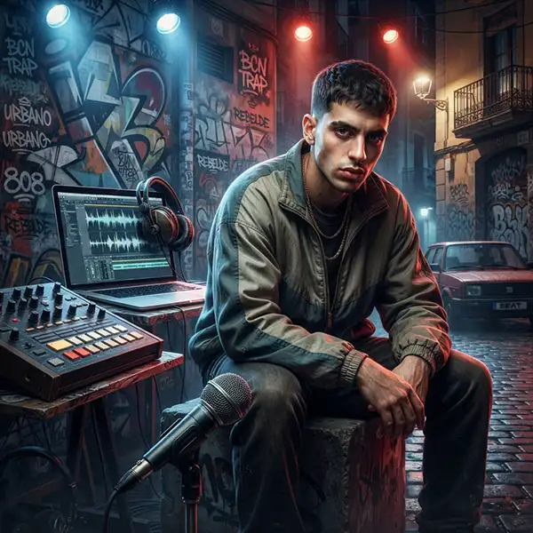 Elementos de producción musical y cultura urbana representan una trivia sobre la historia del trap español.