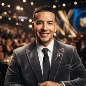 Daddy Yankee sonriente en retrato formal tras ser nombrado Persona del Año 2026 por los Latin Grammy.