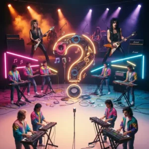 Trivia sobre la historia de Muriendo lento, representada como un viaje musical del pop al glam rock con un signo de interrogación integrado en la composición.